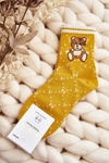 Women's Patterned Socks With Bear Yellow