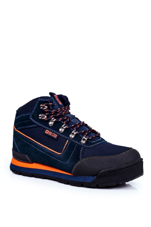 Trekkingowe Męskie Buty Big Star Outdoor Granatowe GG174199