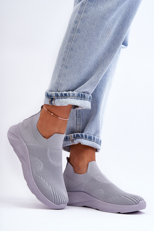 Buty Sportowe Damskie Wsuwane Szare Claris DF-3C