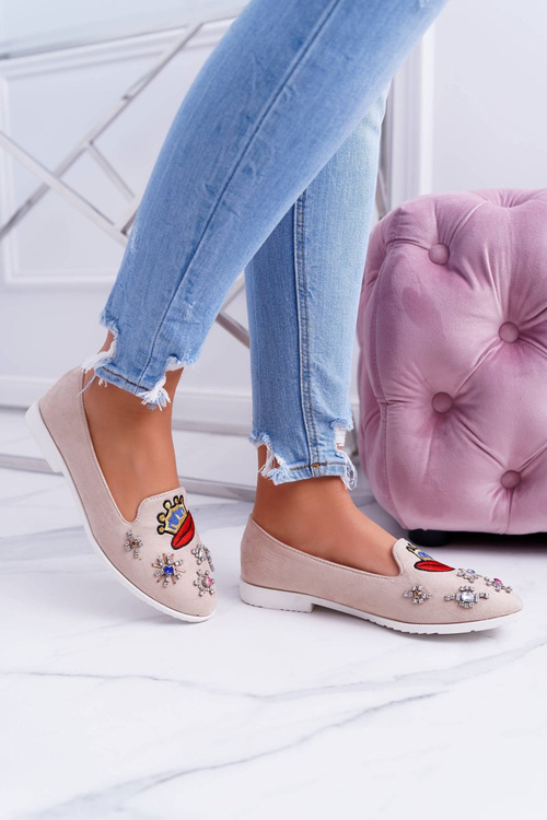 Beige Women's Ballerinas Patchwork Princess