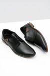 Men's Black Luca Leather Half Shoes