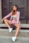 Women's Sport Shoes On The Platform Black And White Eliso