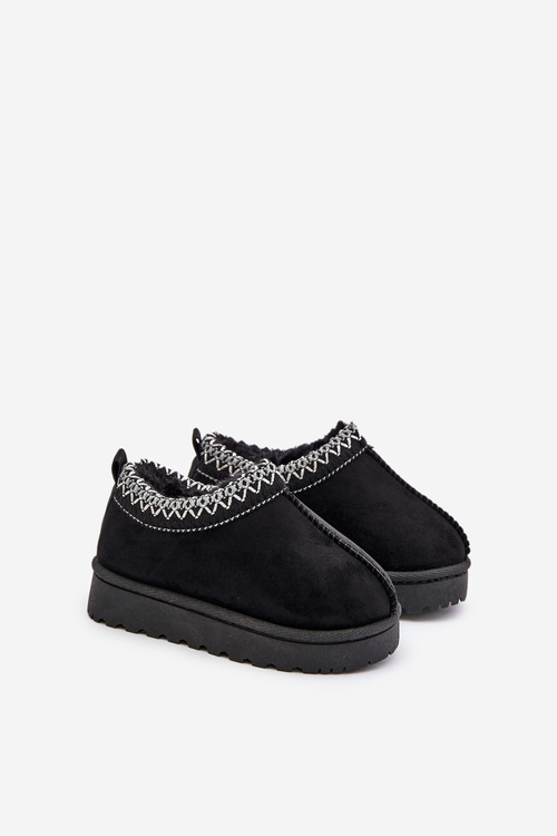 Botki Śniegowce Ocieplane Futerkiem Platforma Czarne Vilabria