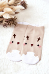 Feet Socks Reindeer Beige