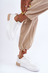 Classic Sport Shoes On Platform White-Beige Nannzie