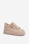 Women's platform sneakers in beige Eshen