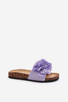 Women's Purple Flower Slides Lulania