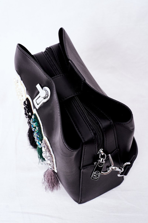 Messenger Bag With Fringes NOBO K2980 Black