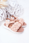 Children's Braided Sandals Pink Adella