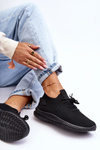 Buty Sportowe Damskie Wsuwane Materiałowe Czarne Zauna C2002