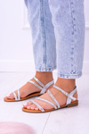 Silver Women's Zirconia Sandals by Ferragosto