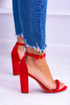 Lu Boo Suede Red Ripley Stiletto Sandals
