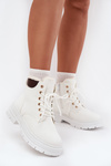 Women's Insulated Ankle Boots With Zip White Tharika