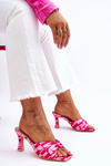 Fashionable High Heels In Print Pink Floria