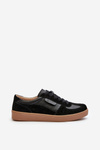 Women's Black Leather Sneakers by Vinceza 7333