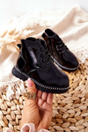 Leather Children's Boots Lacquered Black Maris