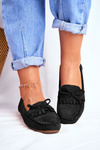 Women's Suede Moccasins Black Velucci