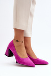 Suede Court Shoes with Stiletto Heel Fuchsia Alessyndra