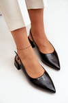 Lacquered Ballerinas On Low Heel With Pointed Toes Black Anarinne
