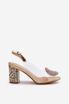 Transparent Sandals with Gold Stiletto Heels MR38-112