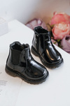 Children's Laquered Warm Boots Black Porky