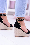 Women's Black Sandals On Anchor Espadrilles Coco