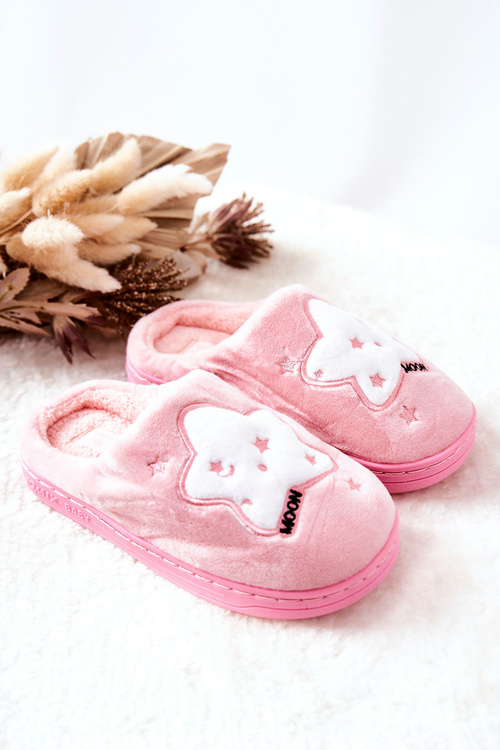 Children's Padded Slippers Stars Light Pink Nelli