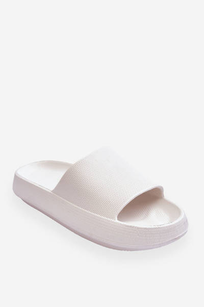 Fashionable Light Flip Flops On A Massive Sole White Rebel