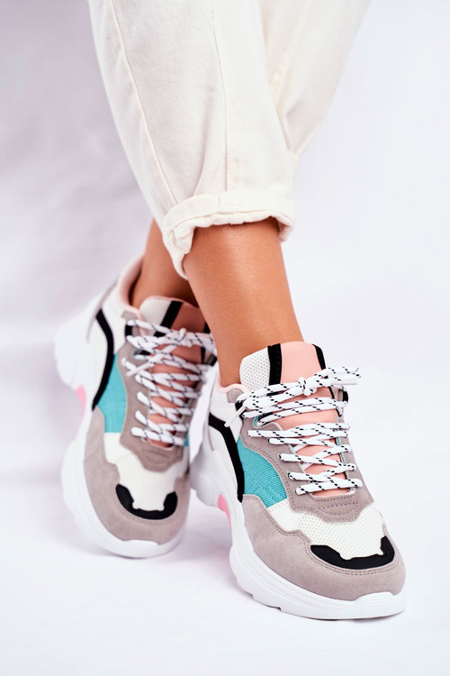 Sportowe Damskie Buty Sneakersy Biało Zielone Mindanao
