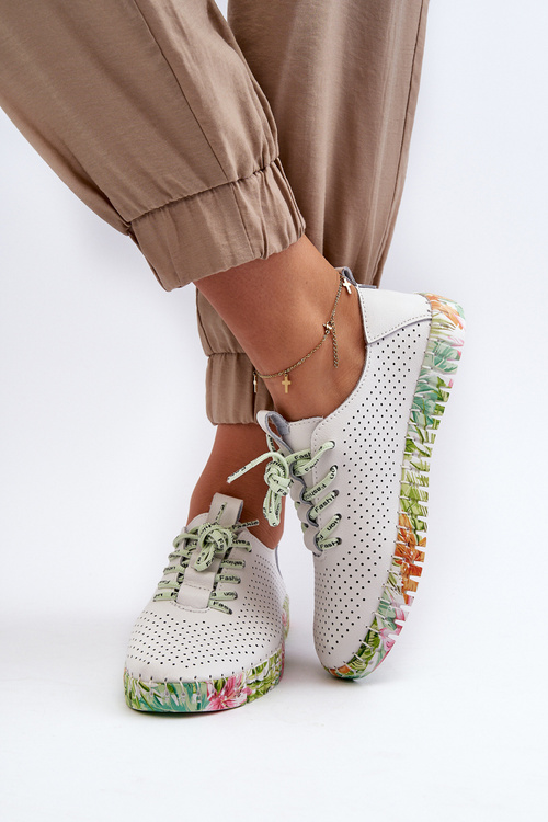 Półbuty Sznurowane Skóra Naturalna Białe Farnalea