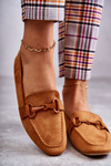 Mokasyny Zamsz Ozdoba Camel Santi