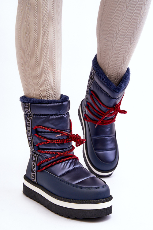 Women's Snow Boots with Laces Navy Lilara