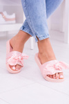 Women's Pink Cocarded Flip Flops Hurrem