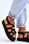 Women's Fashionable Braided Sandals Black Tiffanie