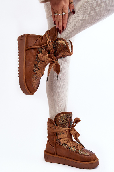 Women's Snow Boots with Lacing D.Franklin DFSH370006 Brown