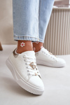 Low Sneakers Made Of Eco Leather With Embellishments White-Silver Cillione