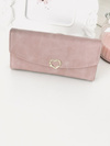 Large Women's Wallet with Heart Powder Pink