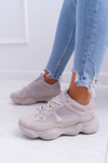 Sports Women's Shoes Airy Fabric Beige Thai