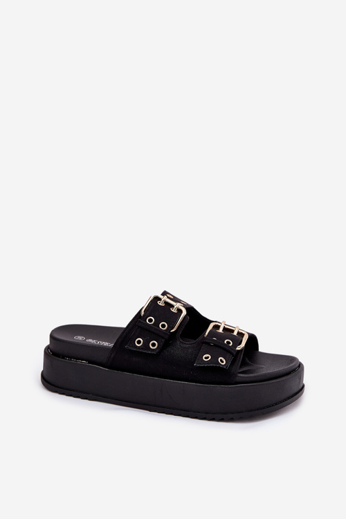 Women's Sandals With Buckles On Platform Black Nilatha