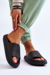 Fashion Foam Slippers On Chunky Platform Black Linnea