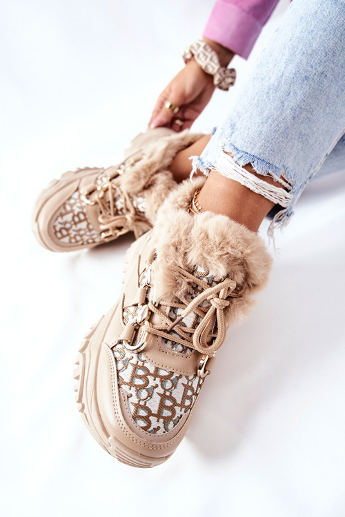 Women's Insulated Sport Shoes Khaki Heart Beats