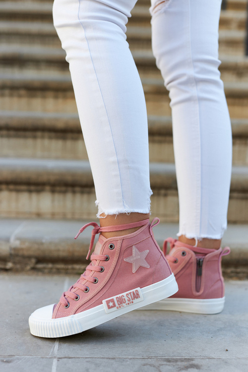 Trampki Damskie Klasyczne Wysokie Różowe Big Star JJ274382