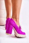 Fashionable Pumps On The Platform And A Pillar Lewski Shoes 3197 Fuchsia