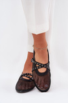 Mesh Flat Ballet Shoes With Straps Black Salliroe