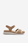 Comfortable and Lightweight Women's Sandals with Velcro Inblu CN000041 Beige-Gold