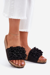 Women's sandals on cork platform black Elirna