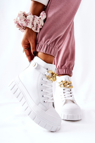 High Sneakers On A Platform White Standies