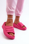 Lightweight Women's Foam Wedge Sandals On Cork And Platform Fuchsia Tendrea