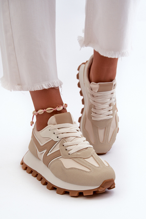 Damskie Buty Sportowe Sneakersy Beżowe Kalelia 