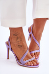 Elegant Slip-on High Heel Sandals Violet Colima